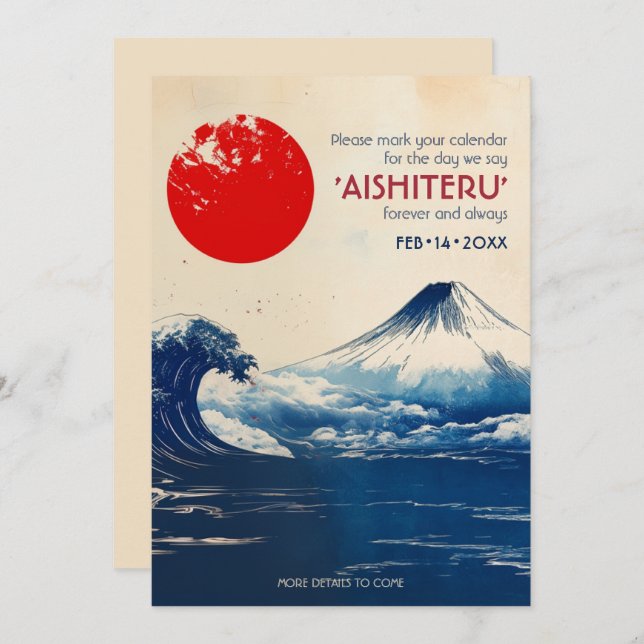 AISHITERU Japonesque Harmony with Fuji Save The Date (Front/Back)