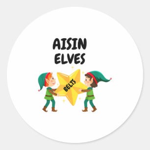 Aisinelvesbelt  classic round sticker
