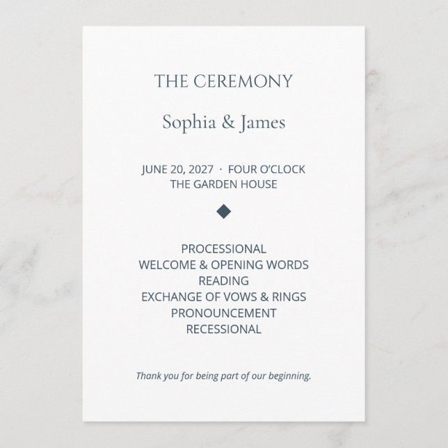 Aisle Story Editable Wedding Ceremony Program Invitation (Front)