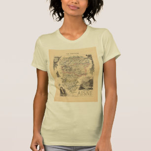 Aisne Department France Alexandre Vuillemin Map T-Shirt