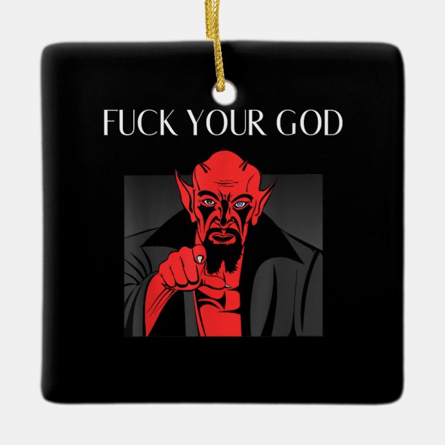 Aist Goat Satan Baphomet GIft Ceramic Ornament (Front)