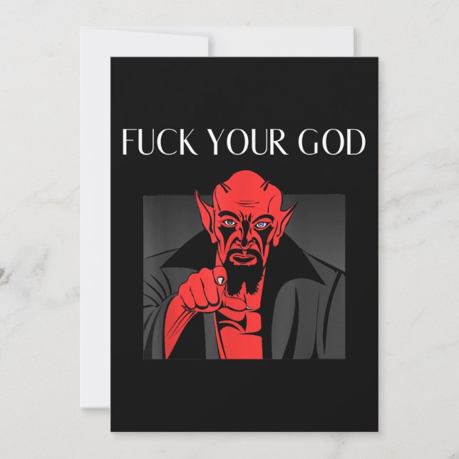 Aist Goat Satan Baphomet GIft Holiday Card (Front)
