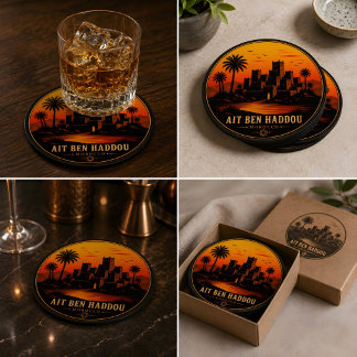 Ait Ben Haddou Morocco Sunset Coaster Mockup | Rou
