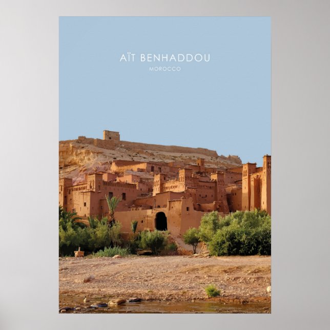 Ait Benhaddou, Morocco Travel Artwork Poster (Front)