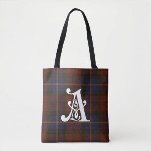 Aitken Clan Tartan Monogram Tote Bag