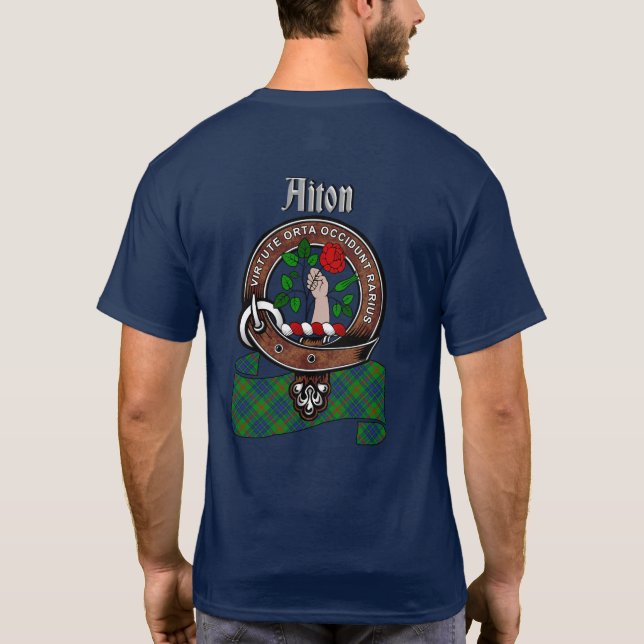 Aiton Clan Badge & Tartan (back) T-Shirt (Back)