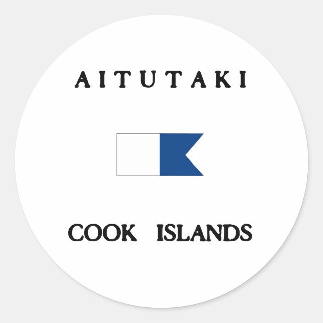 Aitutaki Cook Islands Alpha Dive Flag Classic Round Sticker (Front)