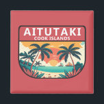 Aitutaki Cook Islands Retro Emblem Magnet<br><div class="desc">Aitutaki vector art design. Aitutaki is one of the Cook Islands,  which are in the South Pacific. It consists of a main island,  a turquoise lagoon and a surrounding barrier reef.</div>