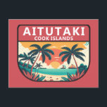 Aitutaki Cook Islands Retro Emblem Postcard<br><div class="desc">Aitutaki vector art design. Aitutaki is one of the Cook Islands,  which are in the South Pacific. It consists of a main island,  a turquoise lagoon and a surrounding barrier reef.</div>