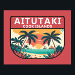 Aitutaki Cook Islands Retro Emblem Poster<br><div class="desc">Aitutaki vector art design. Aitutaki is one of the Cook Islands,  which are in the South Pacific. It consists of a main island,  a turquoise lagoon and a surrounding barrier reef.</div>
