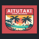 Aitutaki Cook Islands Retro Emblem Poster<br><div class="desc">Aitutaki vector art design. Aitutaki is one of the Cook Islands,  which are in the South Pacific. It consists of a main island,  a turquoise lagoon and a surrounding barrier reef.</div>