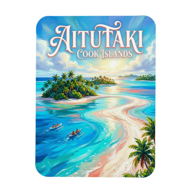 Aitutaki Lagoon Cook Islands Magnet (Vertical)
