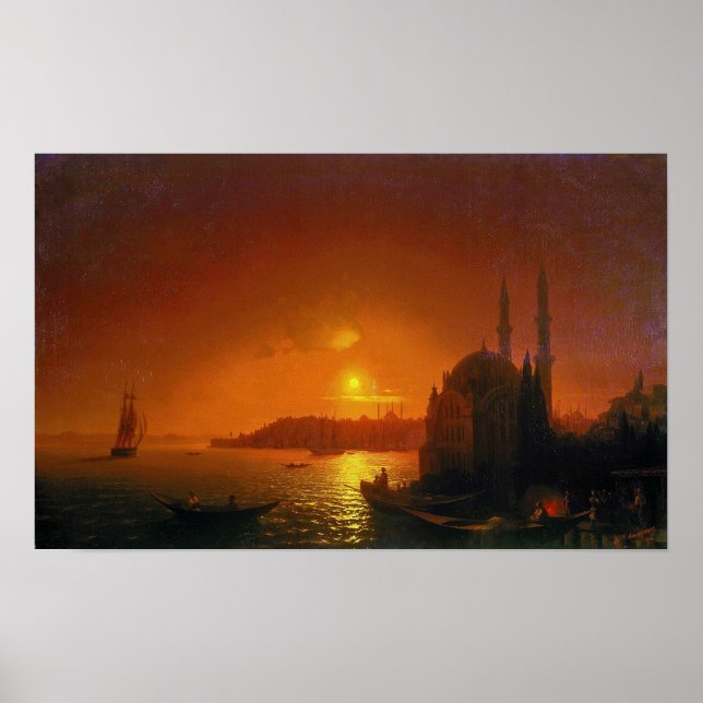 Aivazovsky - View Of Constantinople With Moonligh… Poster (Front)