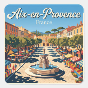 Aix-en-Provence France Square Sticker