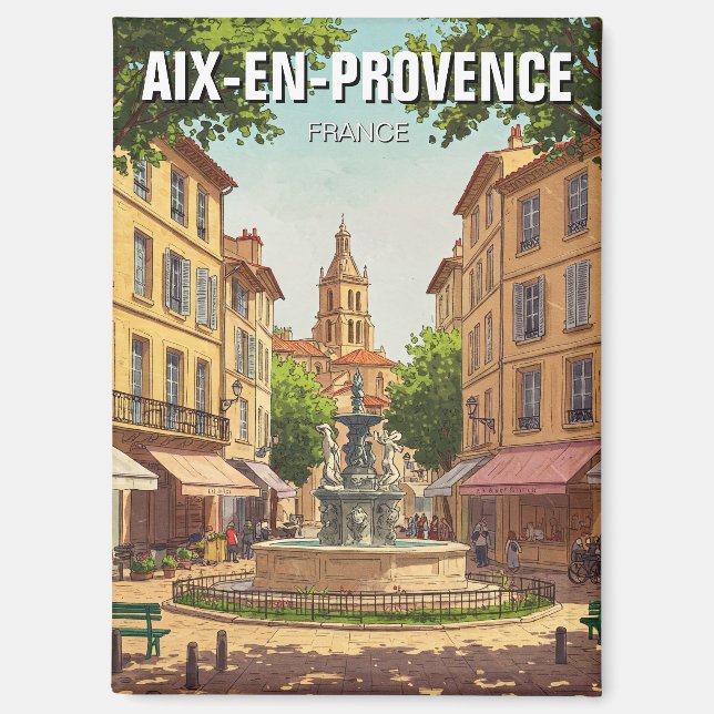Aix-en-Provence France Travel Magnet (Front)