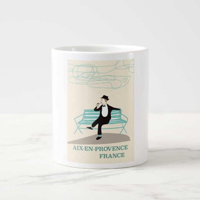 Aix-en-Provence France travel poster Large Coffee Mug (Front)