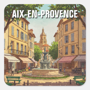 Aix-en-Provence France Travel Square Sticker