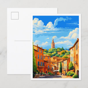 Aix En Provence France vintage travel illustration Postcard