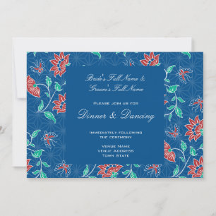 Aiyana Floral Batik Wedding Reception Invitation