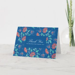 Aiyana Floral Batik Wedding Thank You Card