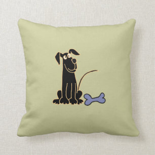 AJ- Cute Black Puppy Dog Pillow