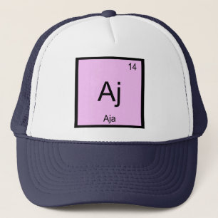 Aja Name Chemistry Element Periodic Table Trucker Hat