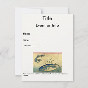 Aji & Ebi - Hiroshige's Colourful Japanese Fish Invitation
