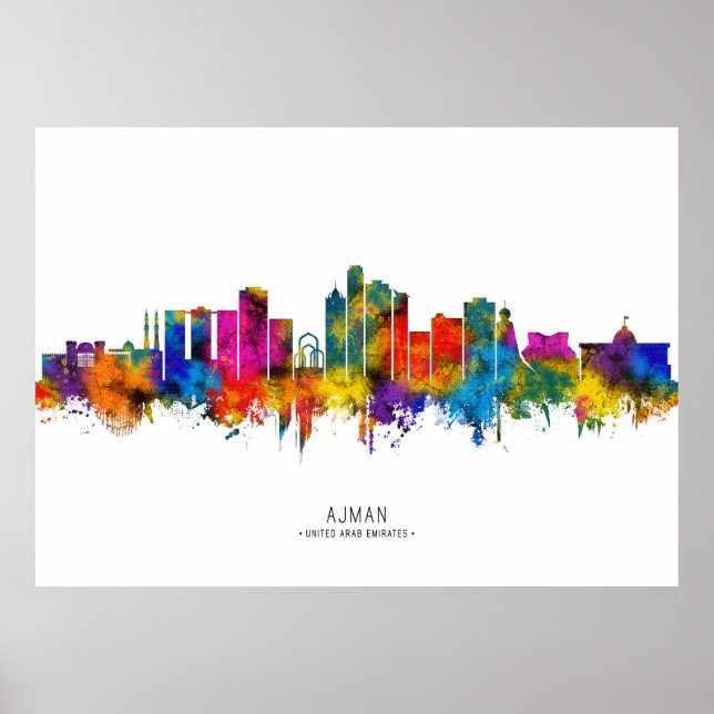 Ajman UAE Skyline Poster (Front)