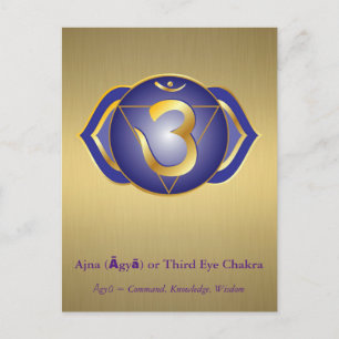 Ajna (Āgyā) or Third Eye Chakra Postcard