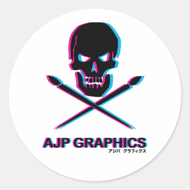 AJP GRAPHICS SKULL 3D STICKER SET (Front)
