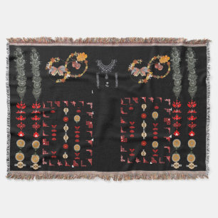 Ajrak like Style Throw Blanket