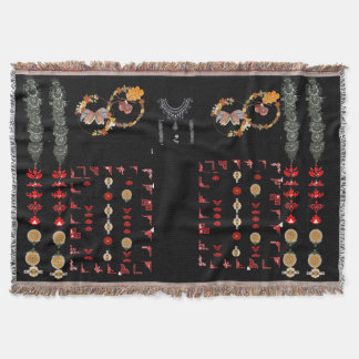 Ajrak like Style Throw Blanket