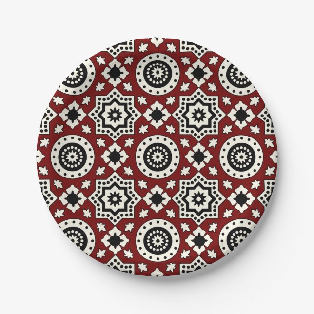 Ajrak Tribal  Pattern Plate (Front)