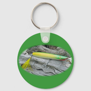 AJS Popper "Green Greenie" Saltwater Fishing Lure Key Ring