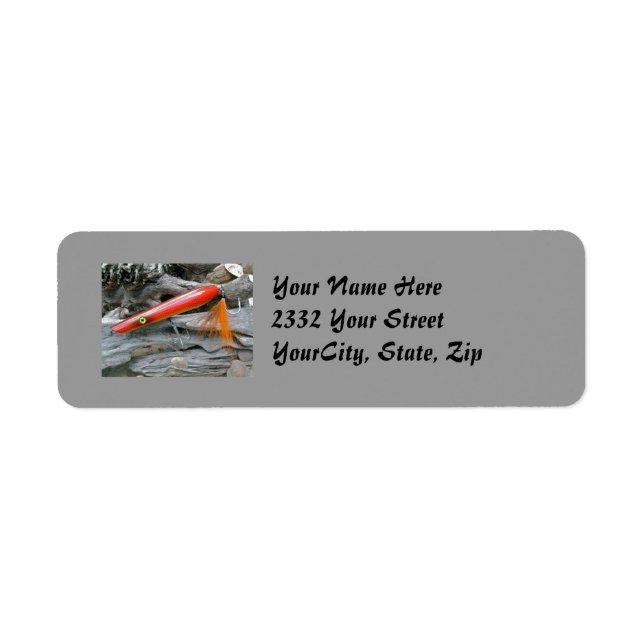 AJS Saltwater Lure Popper Firebird Address Label (Front)