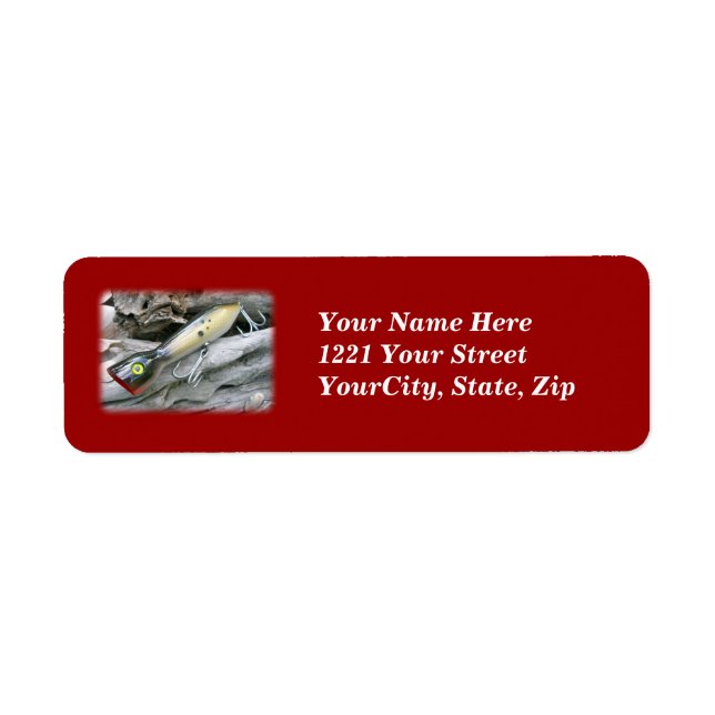 AJS Saltwater Lure Popper Mullet Address Label (Front)