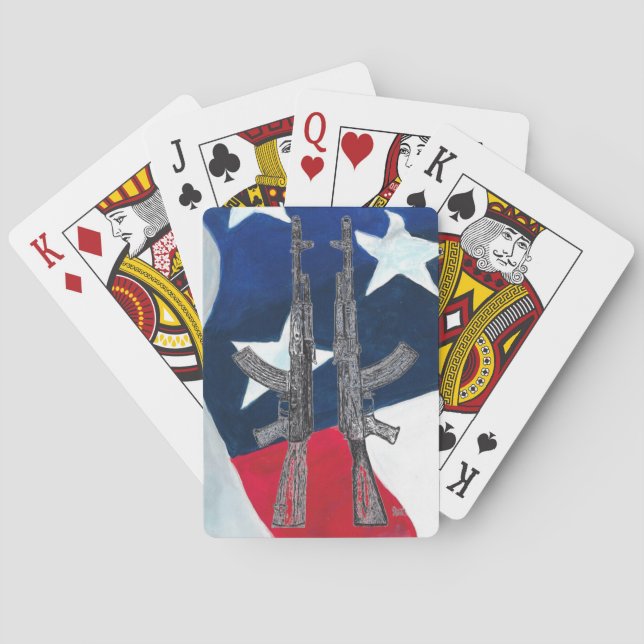 AK47 patriotic playing cards (Back)