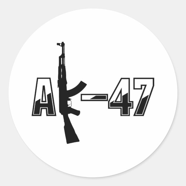 AK-47 AKM Assault Rifle Logo Classic Round Sticker (Front)