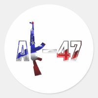 AK-47 AKM Assault Rifle Logo Red White And Blue.pn