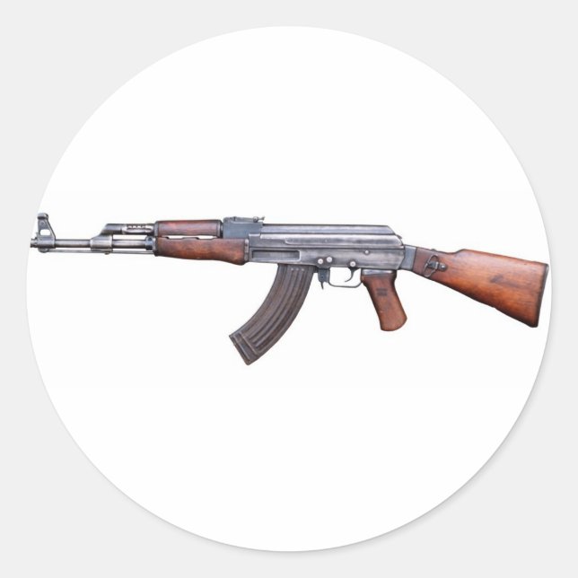 AK-47 CLASSIC ROUND STICKER (Front)
