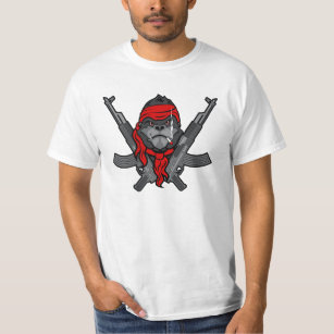 AK-47 Gorilla rebel fighter cartoon T-Shirt