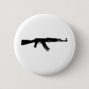 AK-47 Silhouette 6 Cm Round Badge