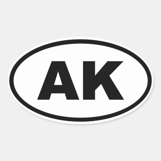AK Alaska Oval Sticker (Front)