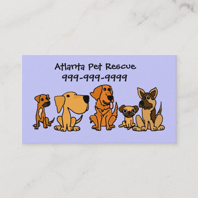 AK- Fun Puppy Dogs Cartoon Business Cards (Front)