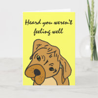 AK- Funny Cartoon Dog Get Well Card