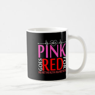Aka Pink Goes Red For Heart Health Awareness Long Coffee Mug