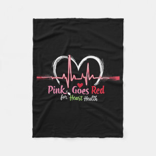 Aka Pink Goes Red Heart Health Awareness Costume F Fleece Blanket