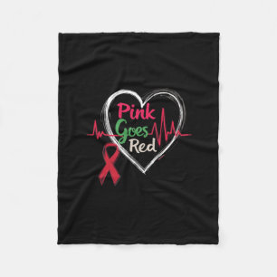 Aka Pink Goes Red Heart Health Awareness Costume F Fleece Blanket