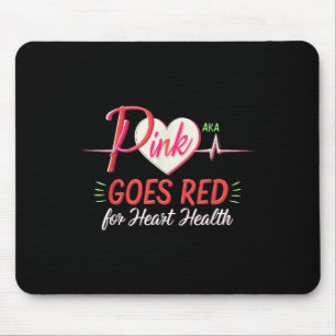 Aka Pink Goes Red Heart Health Awareness Costume F Mouse Mat