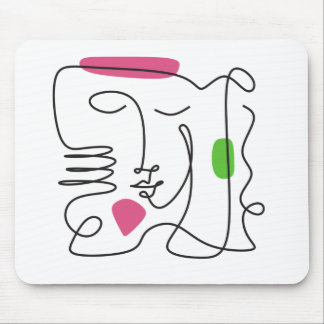 AKA Pink & Green Line Art Mouse Mat